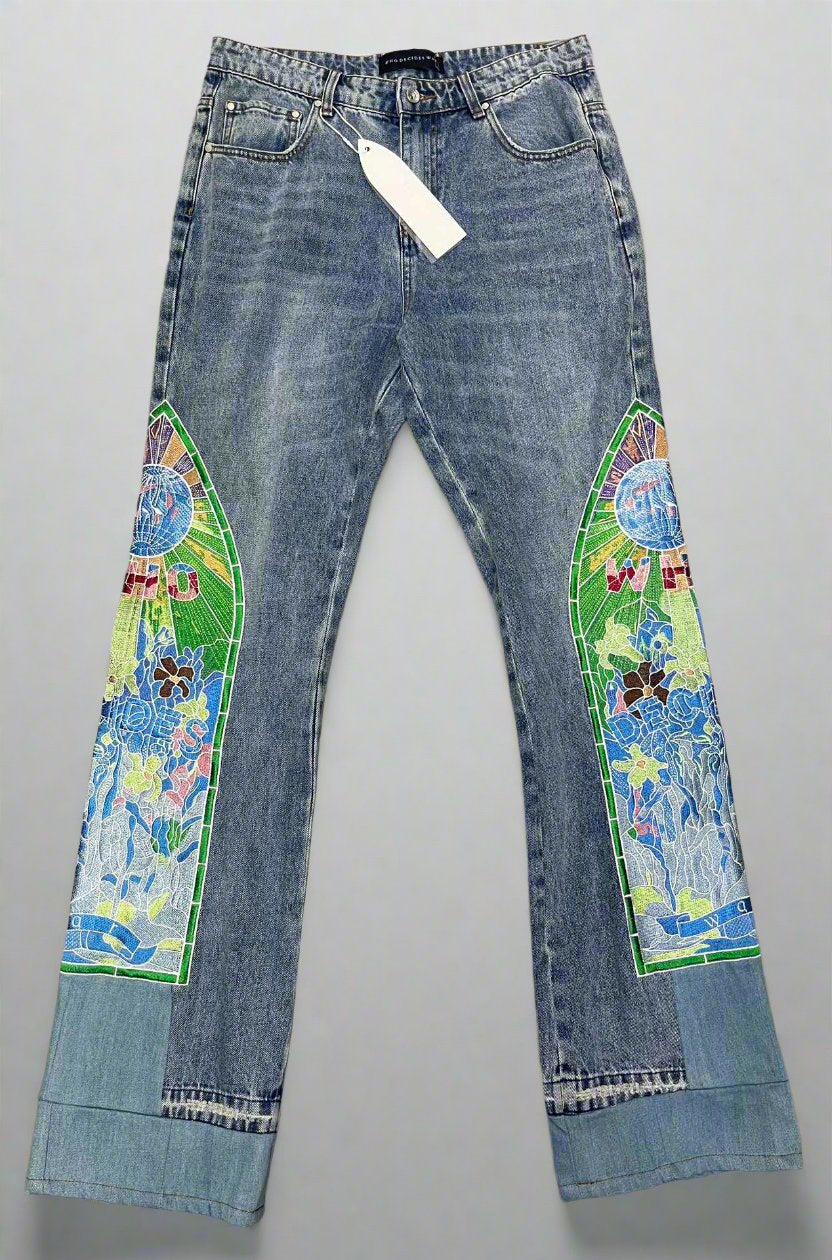 CowBoy Embroidered Denim