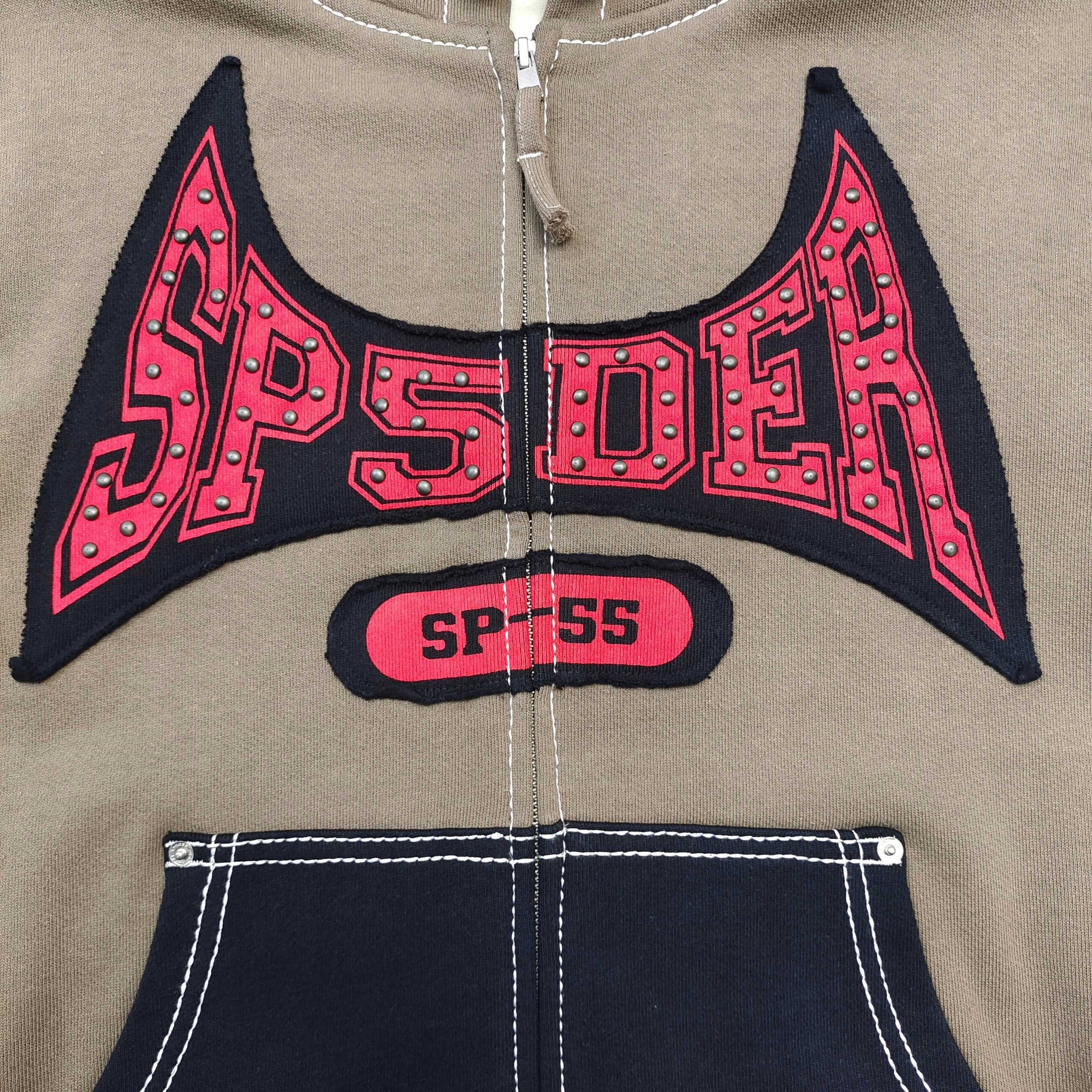 Sp5der T&F Zip Hoodie 'Brown'