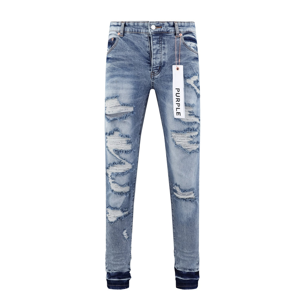 P117 Distressed Low Cuffed Jeans