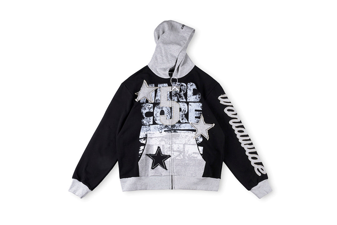 Sp5der Triple 5 Stitch Zip Up Hoodie Green