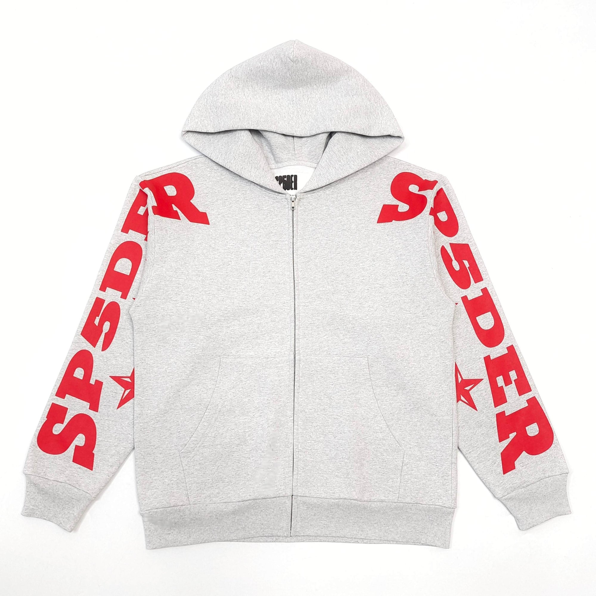 Sp5der MX555 Zip Hoodie Heather Grey