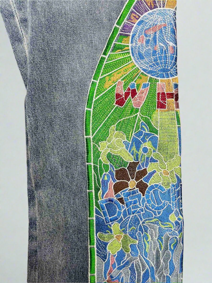 CowBoy Embroidered Denim