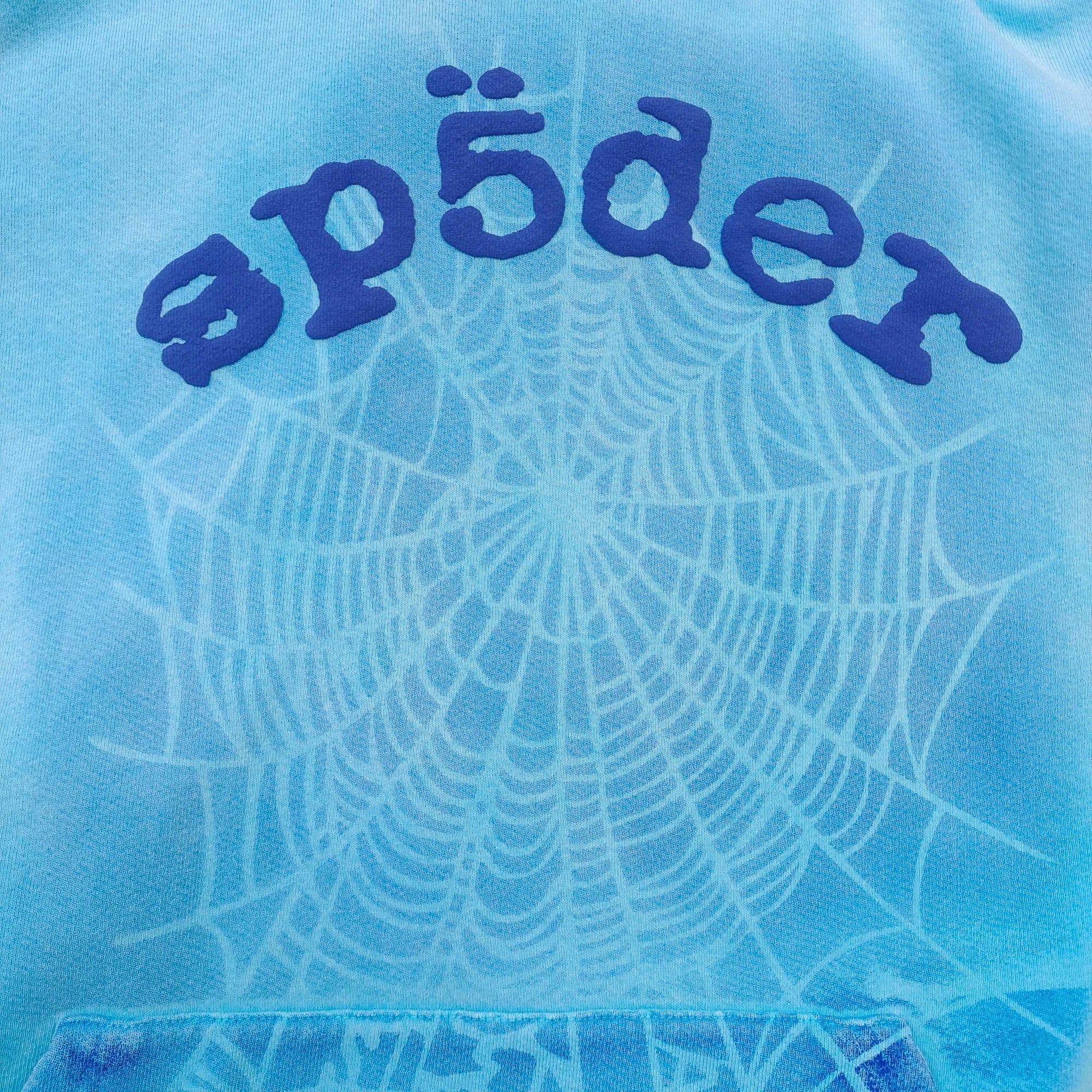 Sp5der OG Web V2 Spray Hoodie 'Light Blue'