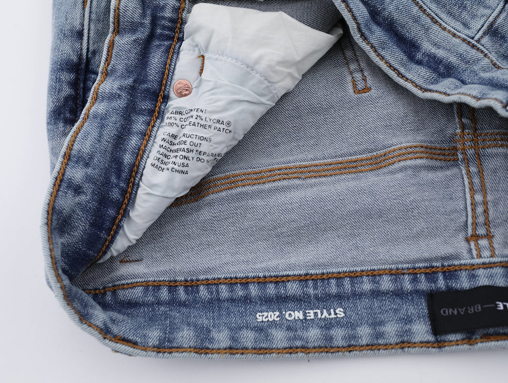 P117 Distressed Low Cuffed Jeans