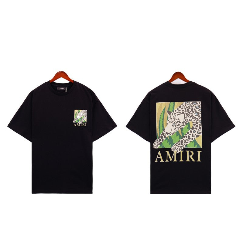 AM 'Cheetah Logo' Black Tee