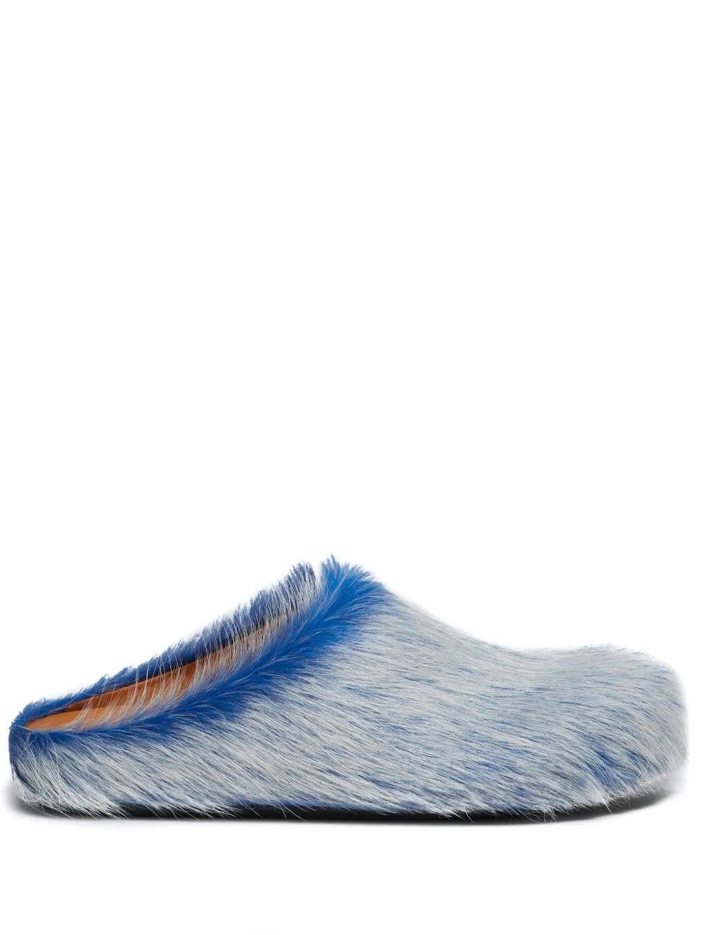 Blue White Fussbett calf-hair slippers