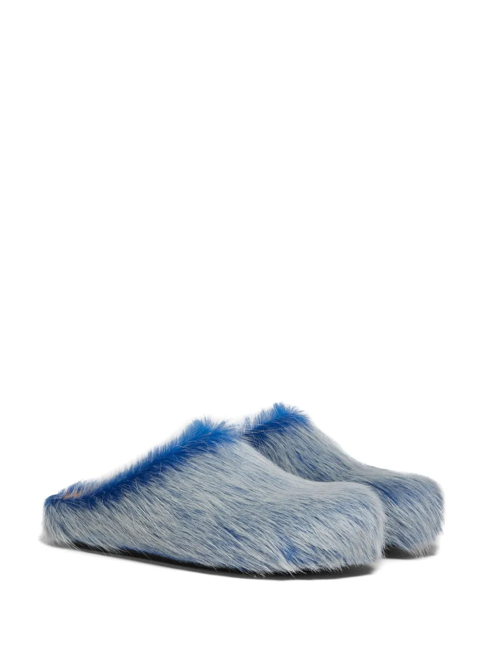 Blue White Fussbett calf-hair slippers