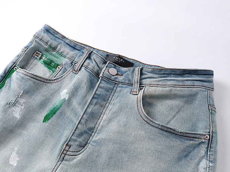 Amiri Staggered Logo Painted Jeans