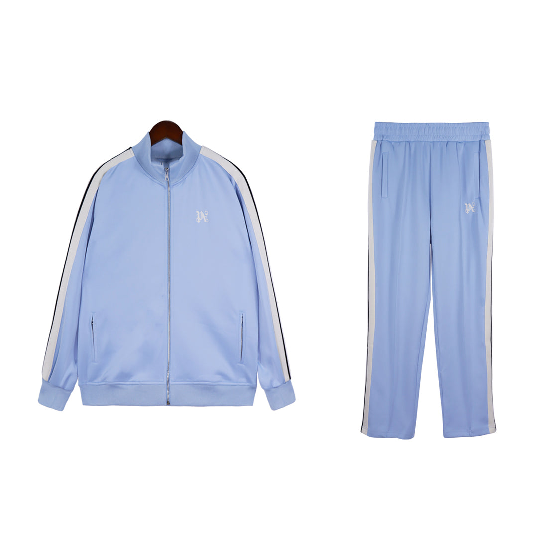 Paln Angles Track embroidered Light Blue