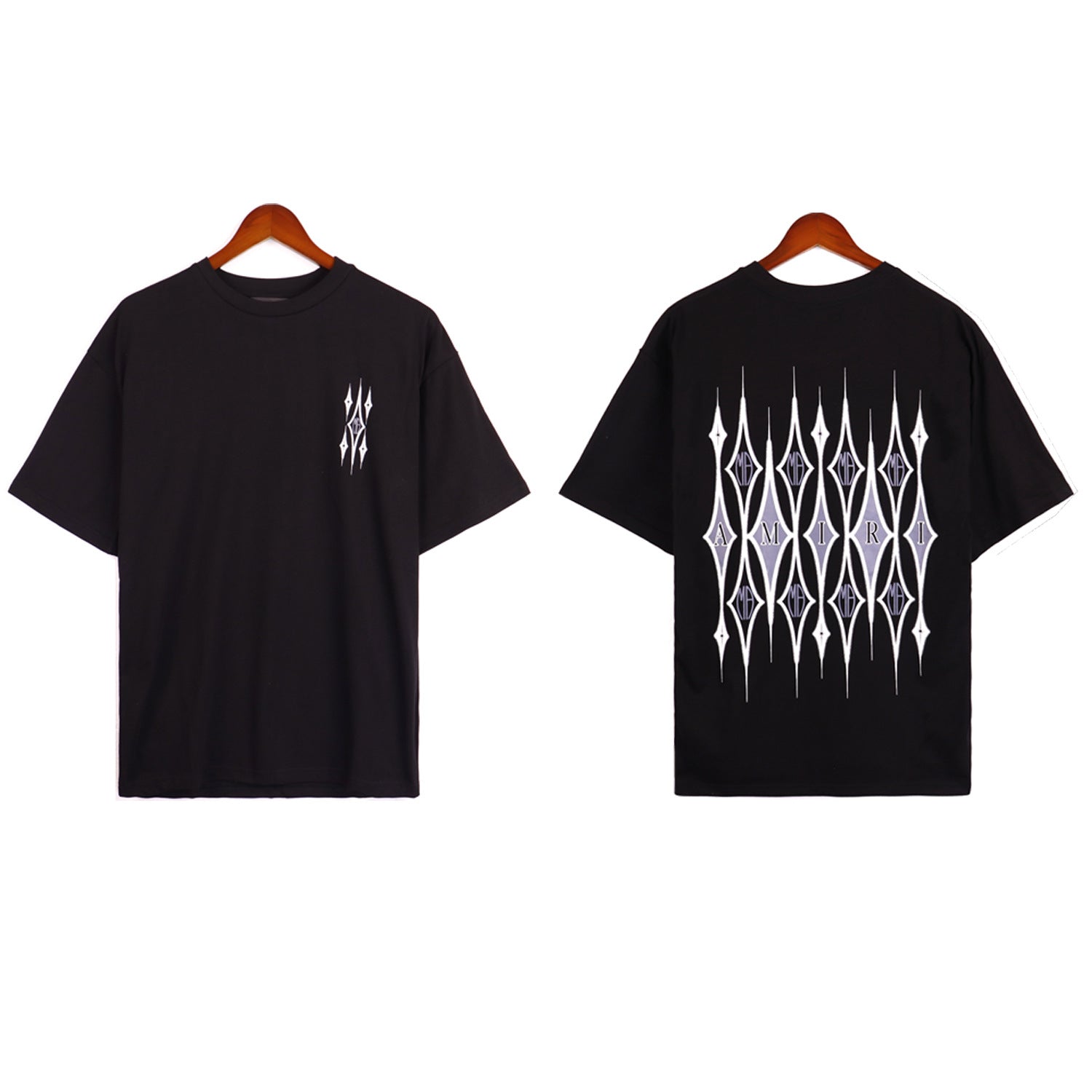 AM 'Argyle Monogram' Black Tee