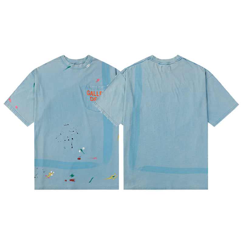 Gal Blue 'Vintage Logo Painted' Tee