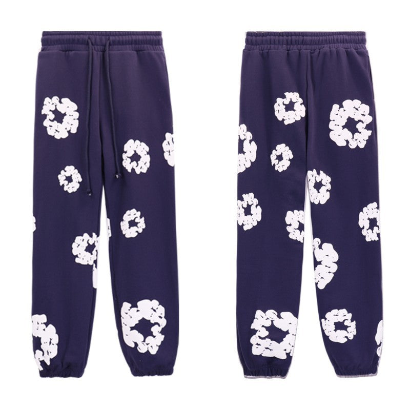 DT 'Cotton Wreath Dark Purple' Sweat Pants