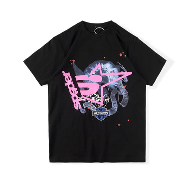 Black Spider X Harley pink Shirt