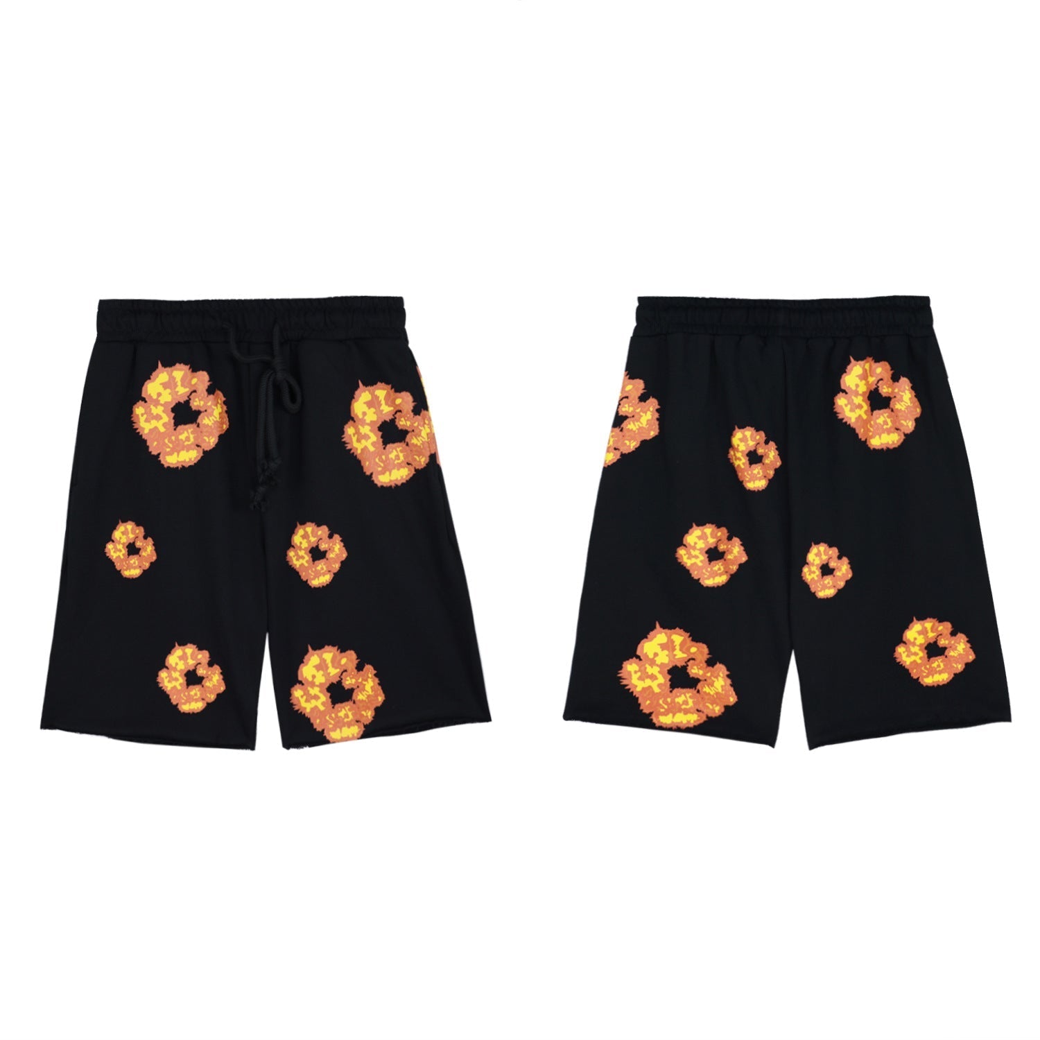 DT 'Flame Wreath' Black Shorts