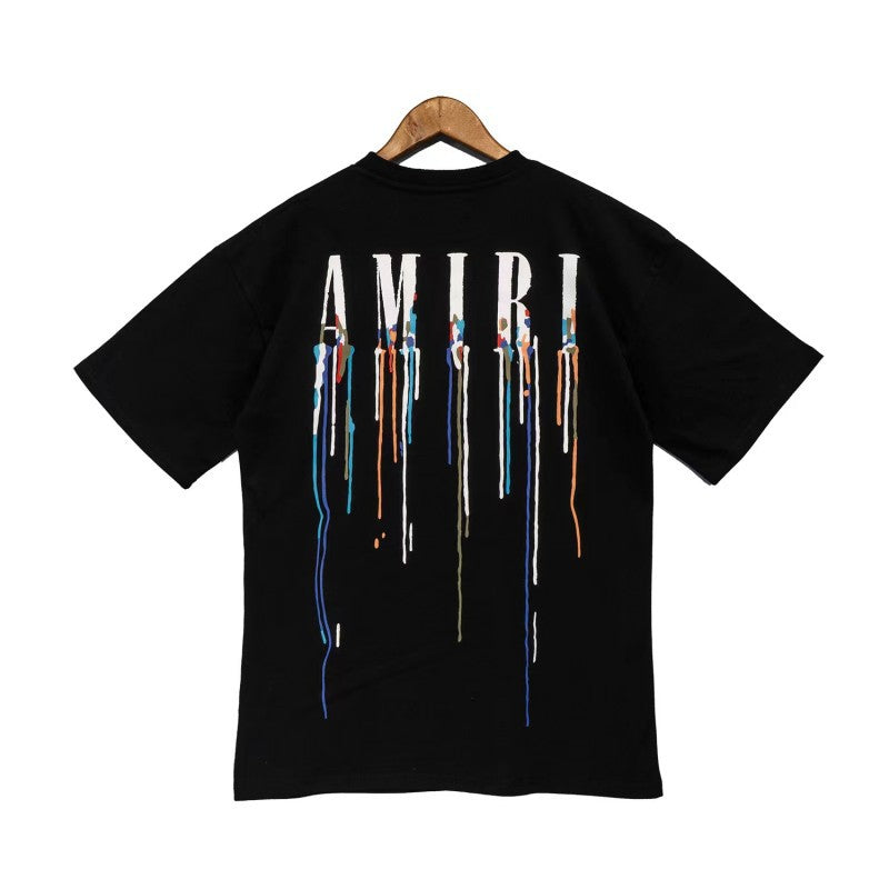 AM 'Dripping Logo' Black Tee