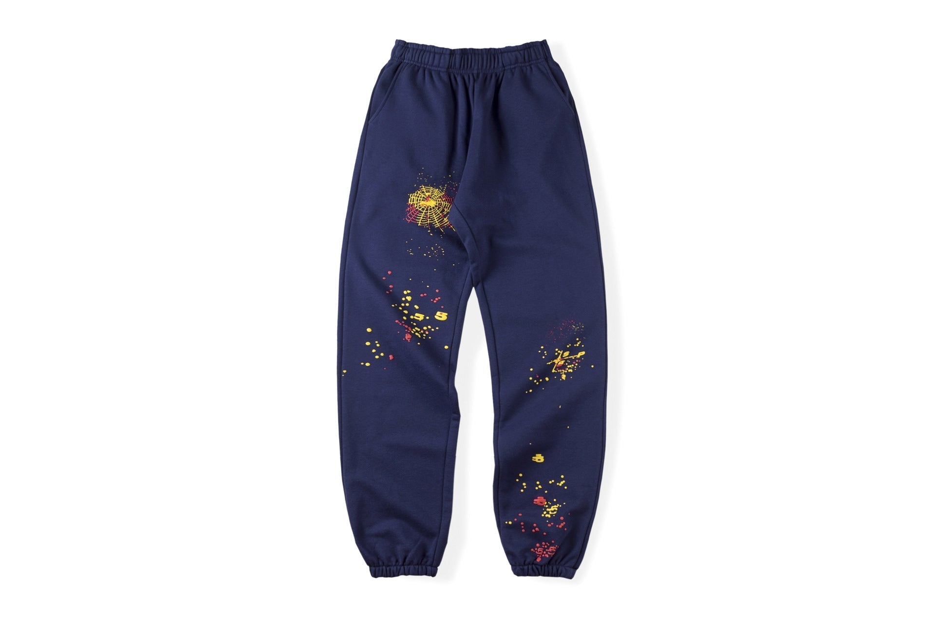 Dark Blue Orange Yellow Spider Sweatpants