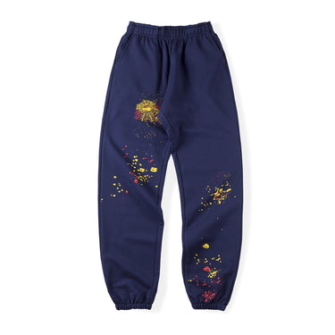 Dark Blue Orange Yellow Spider Sweatpants