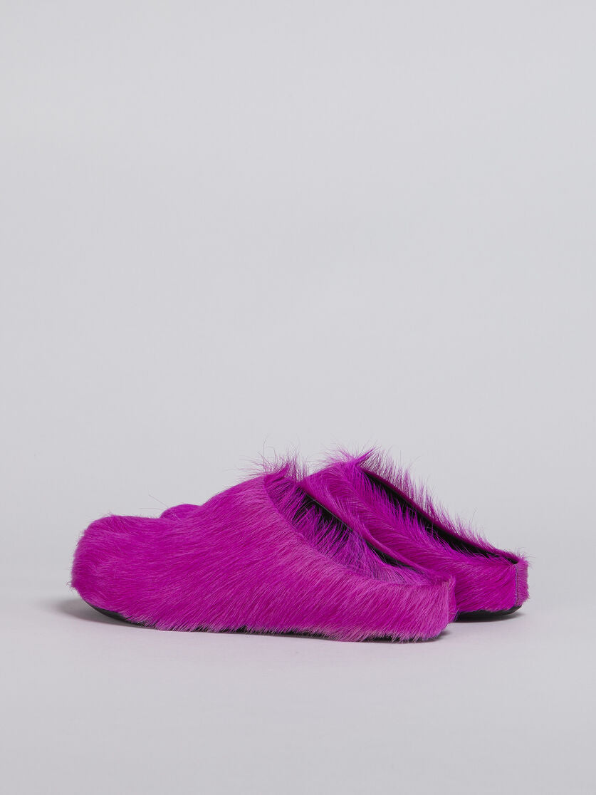 Pink Fussbett calf-hair slippers