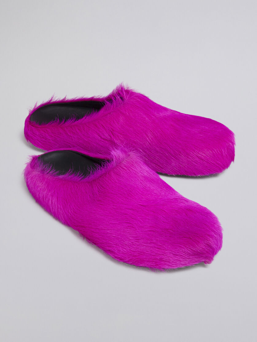 Pink Fussbett calf-hair slippers