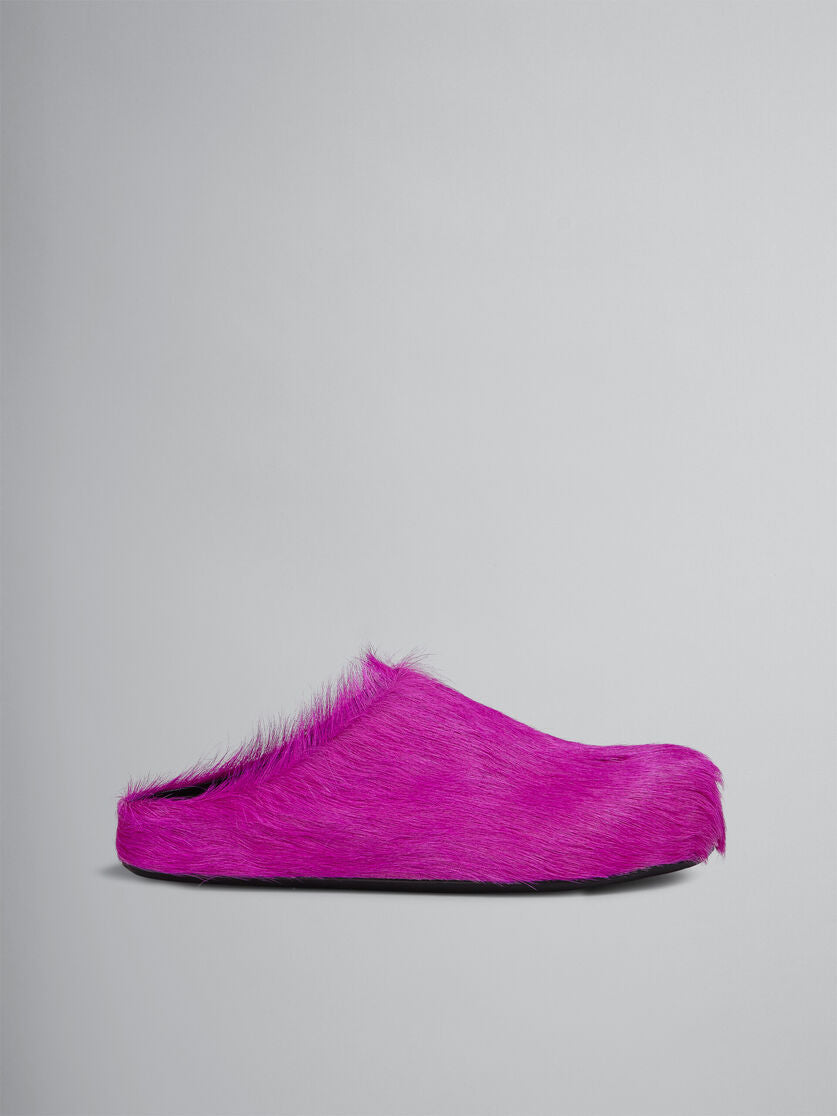 Pink Fussbett calf-hair slippers