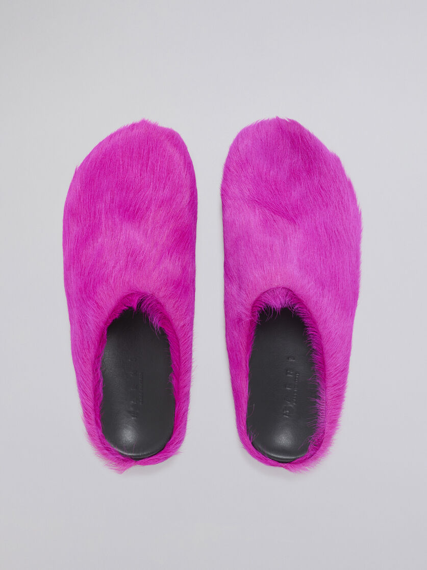 Pink Fussbett calf-hair slippers