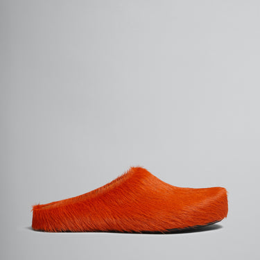 Brick Red Fussbett calf-hair slippers