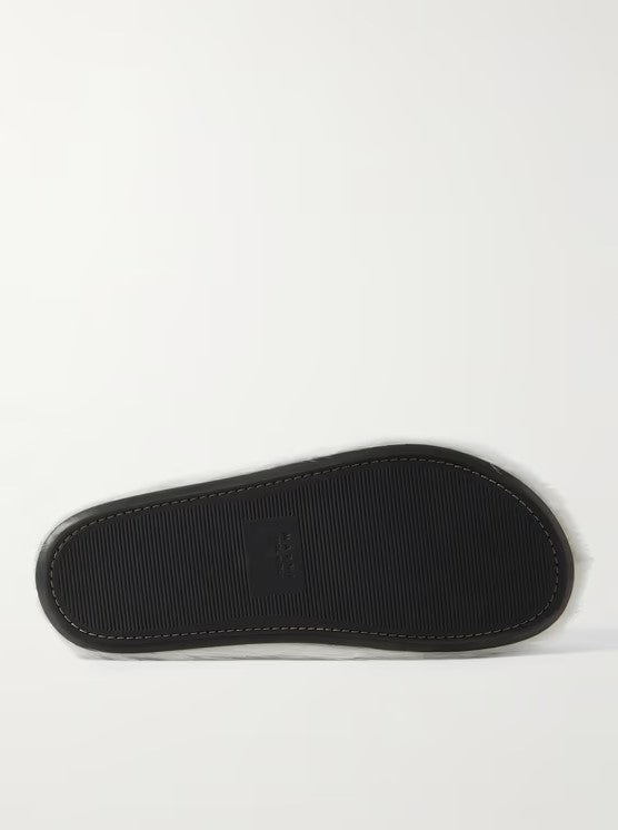 White Fussbett calf-hair slippers