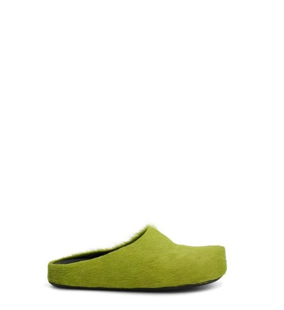 Green Fussbett calf-hair slippers