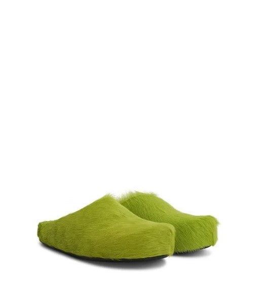 Green Fussbett calf-hair slippers