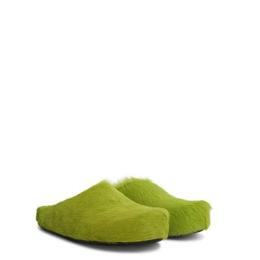 Green Fussbett calf-hair slippers