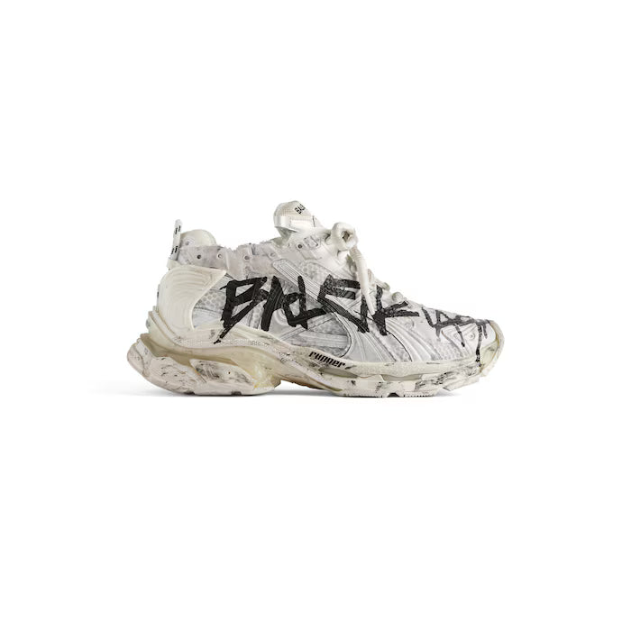 Men's Runner Graffiti Sneaker in White