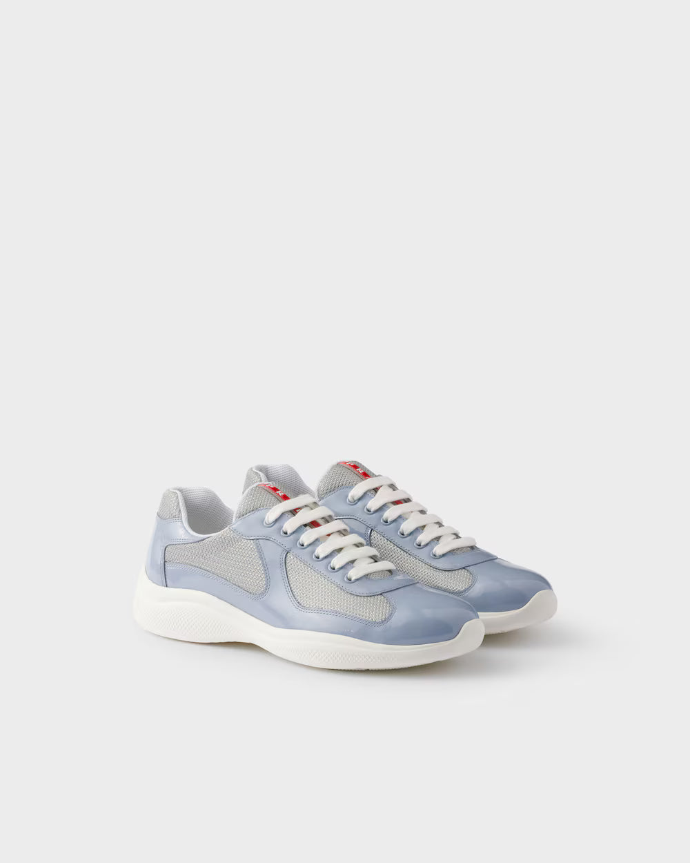 Astral Blue/Silver Patent leather and technical fabric Prada America's Cup sneakers