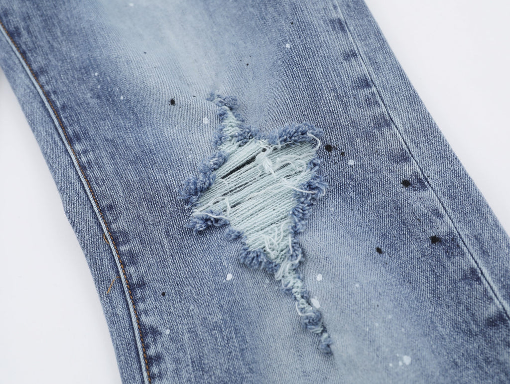 P128 Splattered Paint Jeans