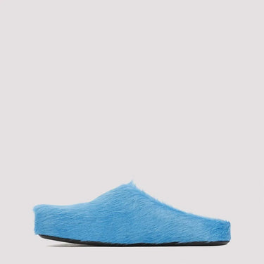 Blue Fussbett calf-hair slippers