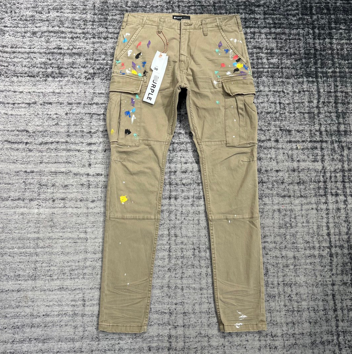 Khaki Painted P Cargo Pants