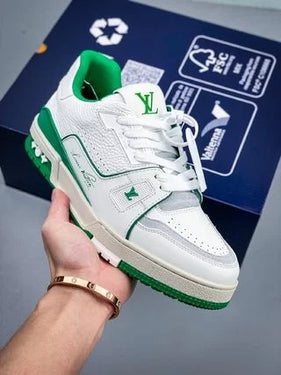 White and Green Trainer Sneaker