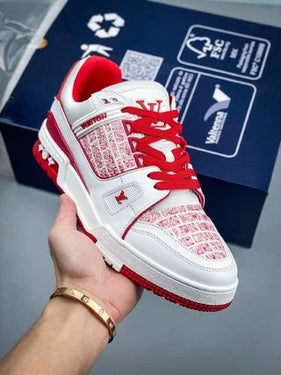 white and red plaid Trainer Sneaker