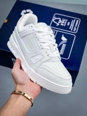 White leather Denim Trainer Sneaker