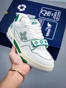 White and green Velcro Trainer Sneaker